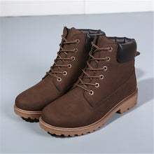 Load image into Gallery viewer, New Winter Women Ankle Snow Boot Leather Fur Wedges Warm Plush Rubber Platform Lace Up Sexy Punk Black Ladies Shoes Botas Mujer