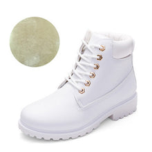 Load image into Gallery viewer, New Winter Women Ankle Snow Boot Leather Fur Wedges Warm Plush Rubber Platform Lace Up Sexy Punk Black Ladies Shoes Botas Mujer