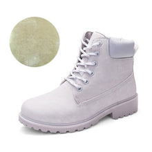 Load image into Gallery viewer, New Winter Women Ankle Snow Boot Leather Fur Wedges Warm Plush Rubber Platform Lace Up Sexy Punk Black Ladies Shoes Botas Mujer