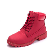 Load image into Gallery viewer, New Winter Women Ankle Snow Boot Leather Fur Wedges Warm Plush Rubber Platform Lace Up Sexy Punk Black Ladies Shoes Botas Mujer