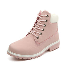 Load image into Gallery viewer, New Winter Women Ankle Snow Boot Leather Fur Wedges Warm Plush Rubber Platform Lace Up Sexy Punk Black Ladies Shoes Botas Mujer