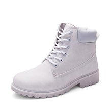 Load image into Gallery viewer, New Winter Women Ankle Snow Boot Leather Fur Wedges Warm Plush Rubber Platform Lace Up Sexy Punk Black Ladies Shoes Botas Mujer