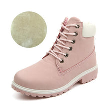 Load image into Gallery viewer, New Winter Women Ankle Snow Boot Leather Fur Wedges Warm Plush Rubber Platform Lace Up Sexy Punk Black Ladies Shoes Botas Mujer