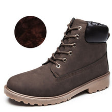 Load image into Gallery viewer, New Winter Women Ankle Snow Boot Leather Fur Wedges Warm Plush Rubber Platform Lace Up Sexy Punk Black Ladies Shoes Botas Mujer