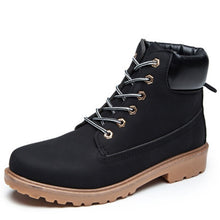 Load image into Gallery viewer, New Winter Women Ankle Snow Boot Leather Fur Wedges Warm Plush Rubber Platform Lace Up Sexy Punk Black Ladies Shoes Botas Mujer