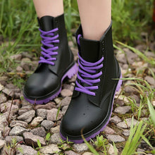 Load image into Gallery viewer, Dwayne Women's Rainboots Waterproof Shoes Woman Mud Water Shoes Rubber Lace Up PVC Ankle Boots Sewing Solid Fashion Rain Boots