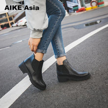 Load image into Gallery viewer, New Hot Style Fashion Women Boots Round Head Thick Bottom Pu Leather Waterproof Woman Martin Boots Ankle Spring/autumn #F599