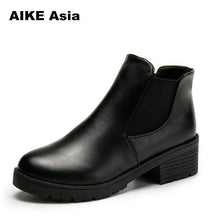 Load image into Gallery viewer, New Hot Style Fashion Women Boots Round Head Thick Bottom Pu Leather Waterproof Woman Martin Boots Ankle Spring/autumn #F599